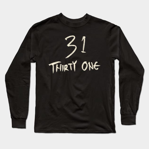 Hand Drawn Letter Number 31 Thirty One Long Sleeve T-Shirt by Saestu Mbathi